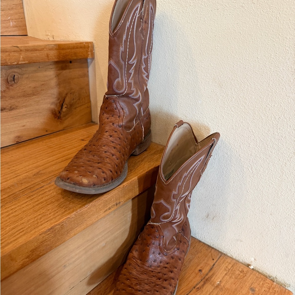 Roper Tan Leather Kids Cowboy Boots